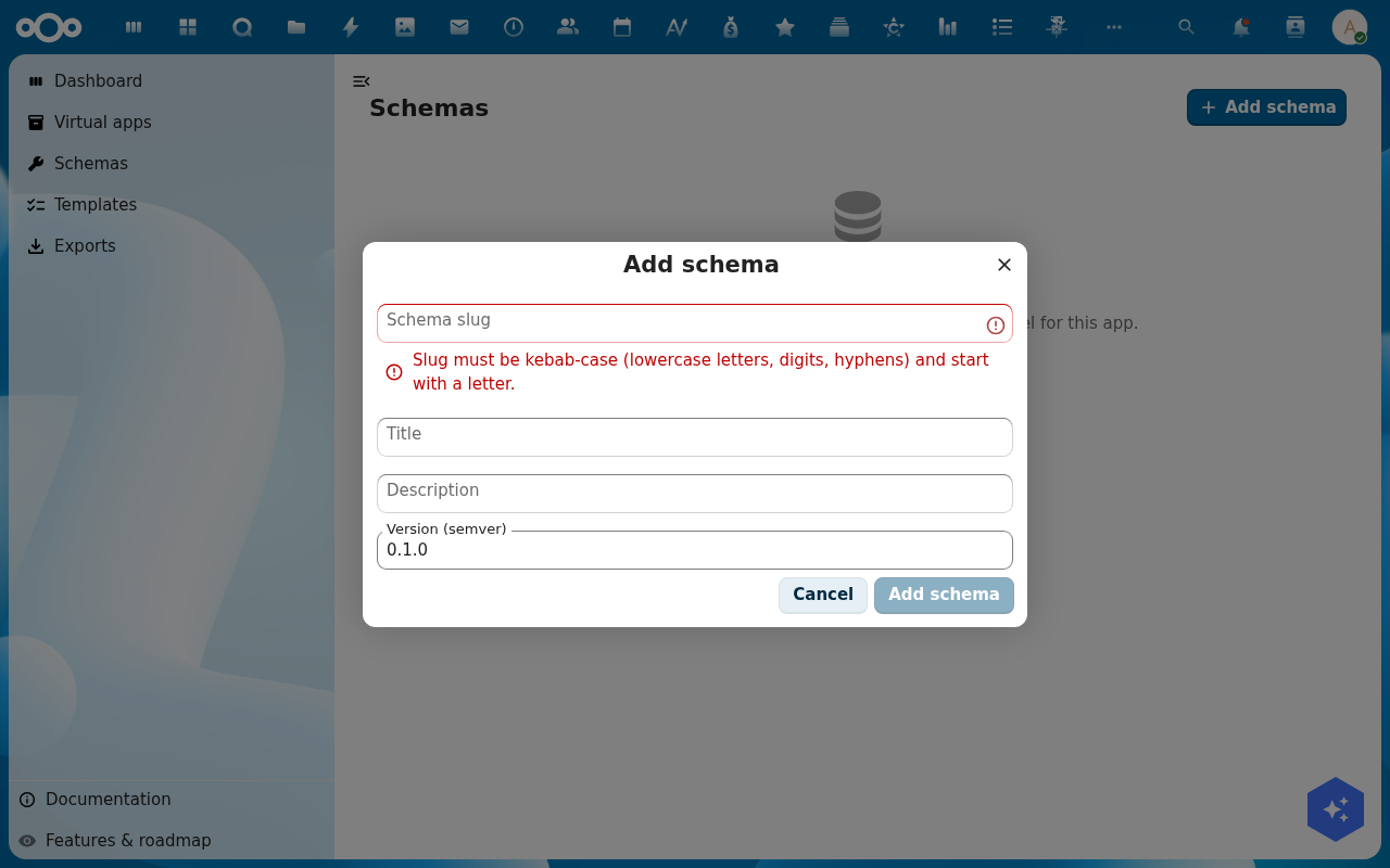 Schema saved