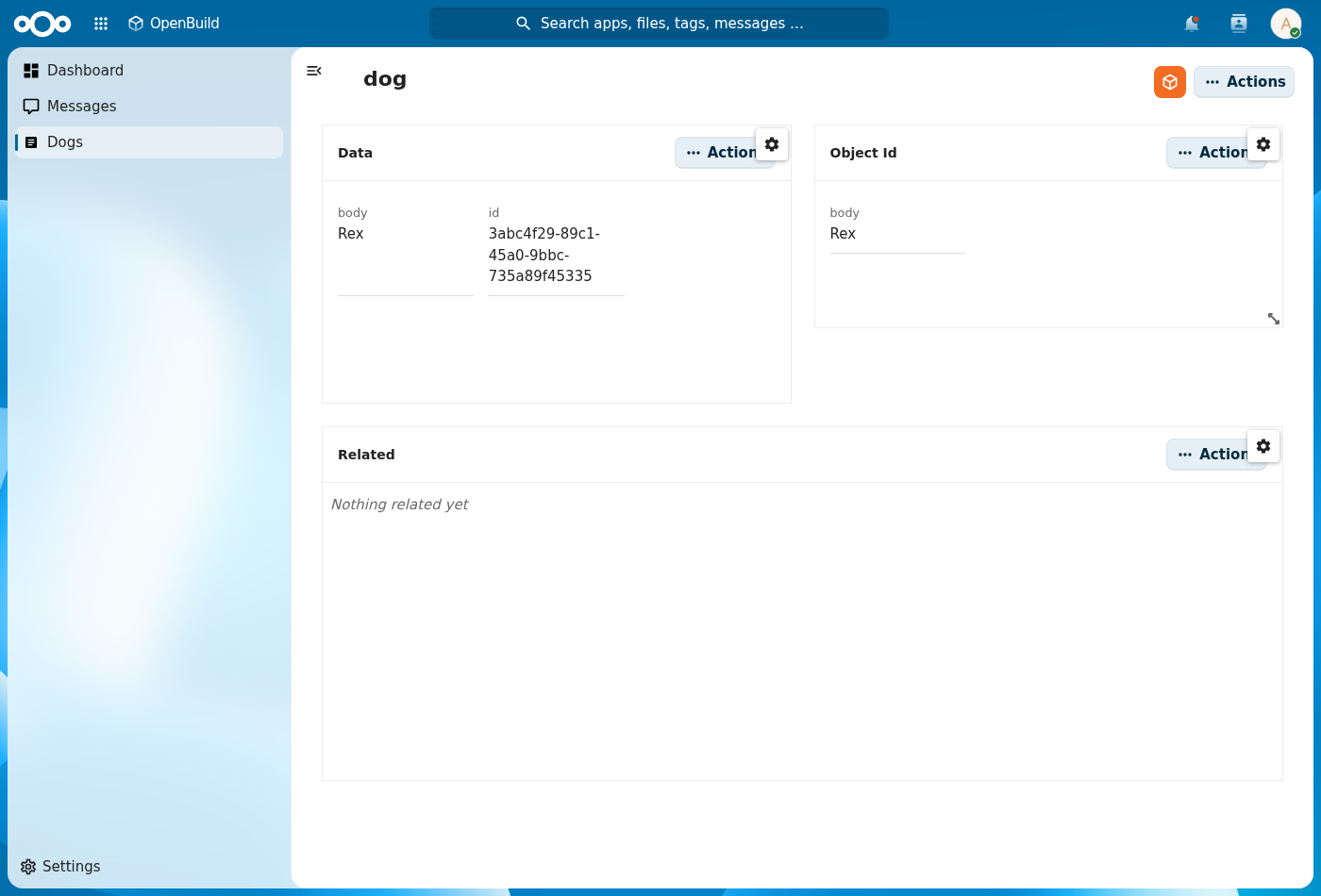 A page in edit mode with widget cogs and resize handles