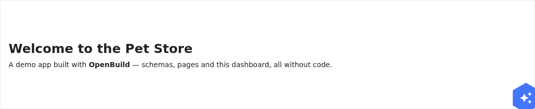 A Text widget showing a Markdown welcome paragraph